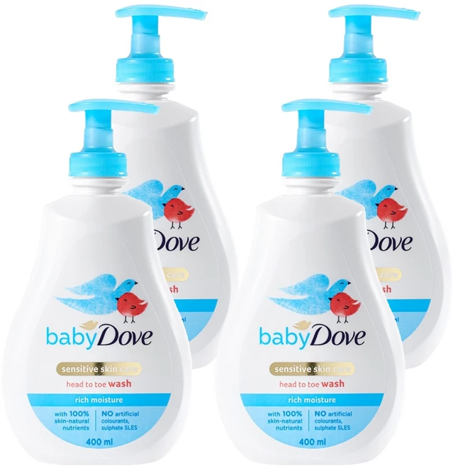 베이비도브 유아용 바디워시 리치모이스처 베이비향, 400ml, 4개 - 쿠팡