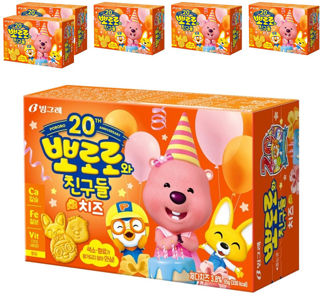 빙그레 뽀로로와친구들 크레커, 65g, 6개