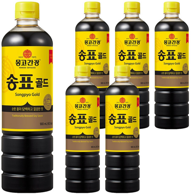송표 골드 몽고간장, 900ml, 6개