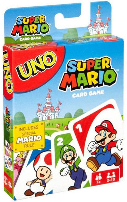 美國 UNO 卡丁車卡牌遊戲 包含百搭道具盒規則, 瑪利歐 多色, 1套