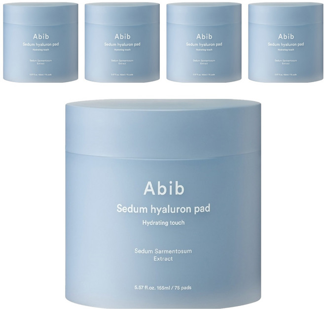 Abib 阿彼芙 台灣公司貨 玻尿酸精華保濕棉片 165ml, 75片, 5罐