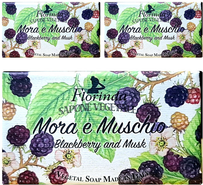 Florinda 麝香黑莓香氛植皂, 200g, 3個