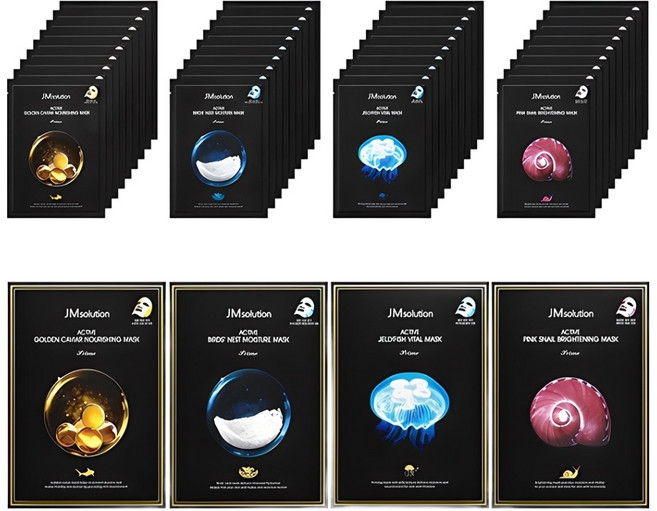 제이엠솔루션 액티브 솔루션 골든캐비어10p + 버드네스트10p + 핑크스네일10p + 젤리피쉬10p 마스크 팩 세트, 40개입, 1개