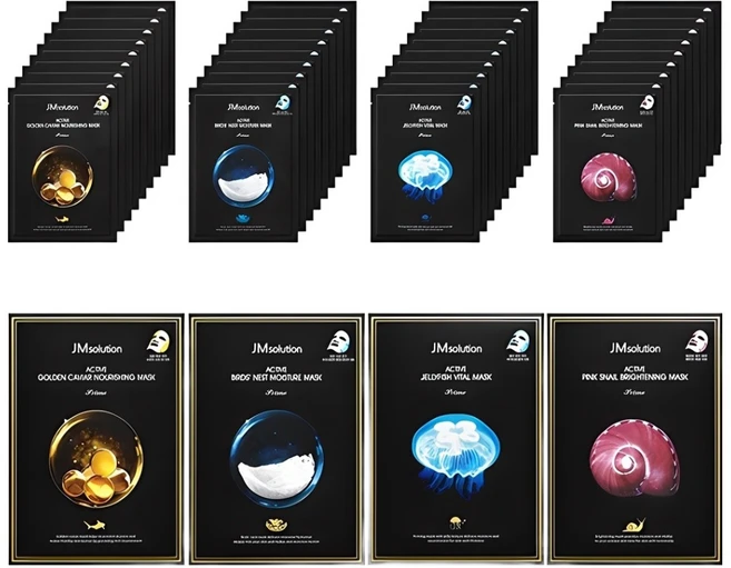 제이엠솔루션 액티브 솔루션 골든캐비어10p + 버드네스트10p + 핑크스네일10p + 젤리피쉬10p 마스크 팩 세트, 40개입, 1개 - 쿠팡