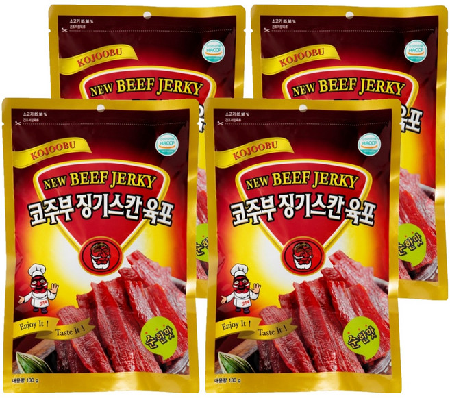 코주부 징기스칸 육포 순한맛, 130g, 4개