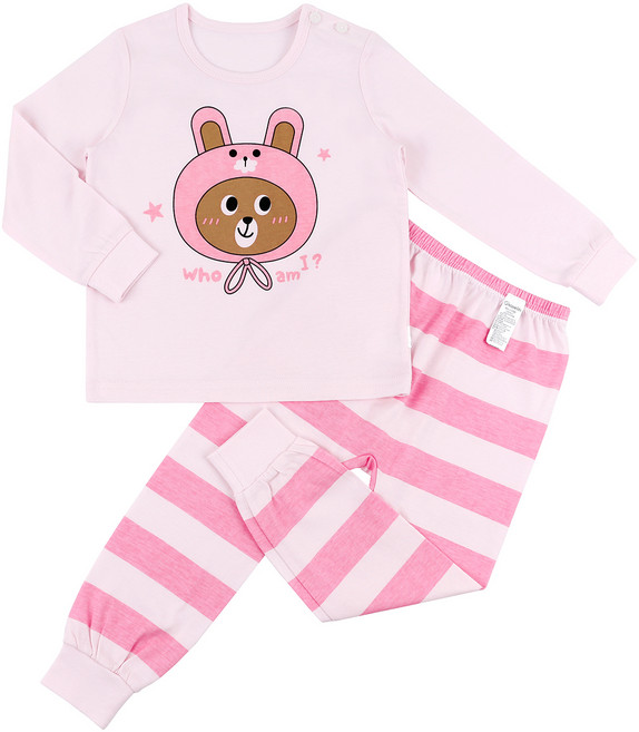 메이키즈 여아용 토끼랑 9부 30수 싱글 내의 상하의 세트