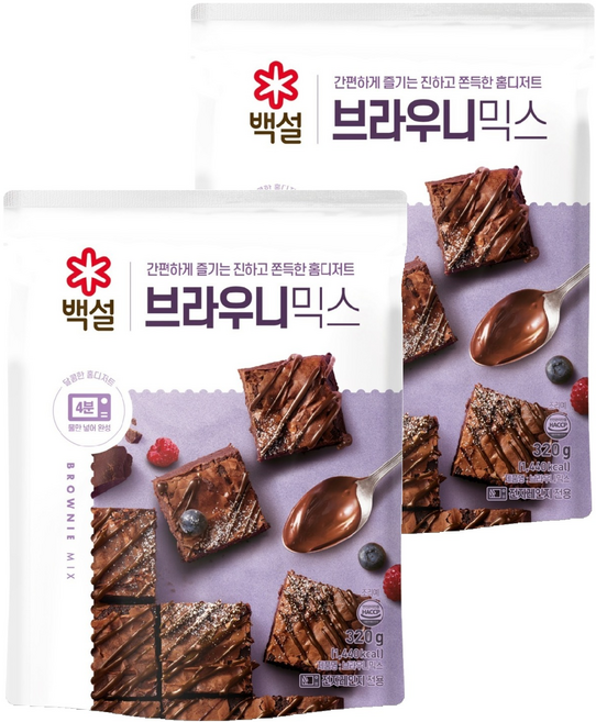 백설 오리지널 브라우니믹스, 320g, 2개