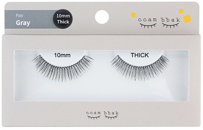 깜빡 인조 통짜 속눈썹 패키지버전 10mm 통짜 띠크, 1개, 블랙