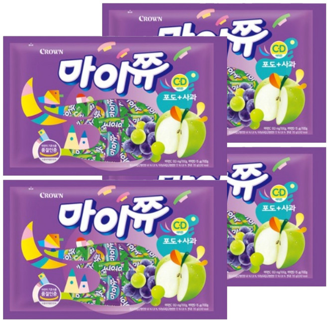 마이쮸 필로우 포도 사과 츄잉캔디, 720g, 4개