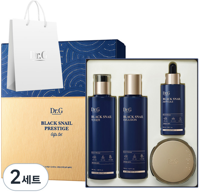 닥터지 블랙 스네일 프레스티지 토너 + 에멀전 + 앰플 + 크림 + 쇼핑백 4종 세트, 2세트