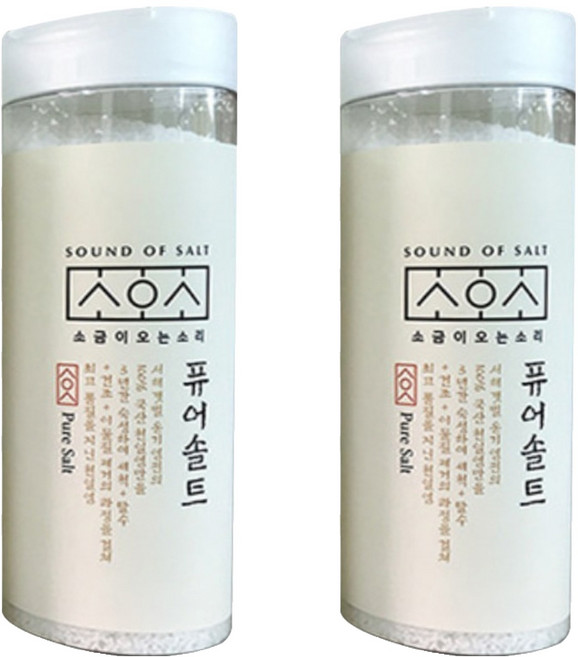 소금이오는소리 3년묵은 씻어나온 천일염, 2개, 200g