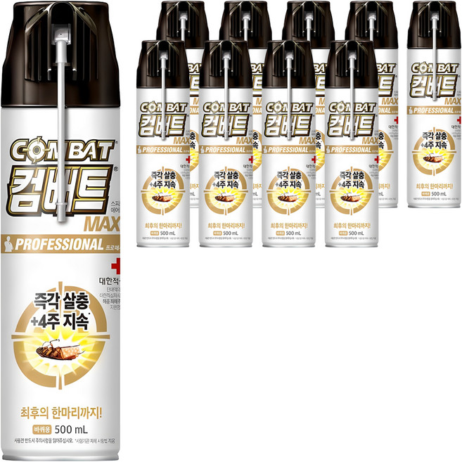 컴배트 프로페셔널 맥스 바퀴용 살충제, 500ml, 10개