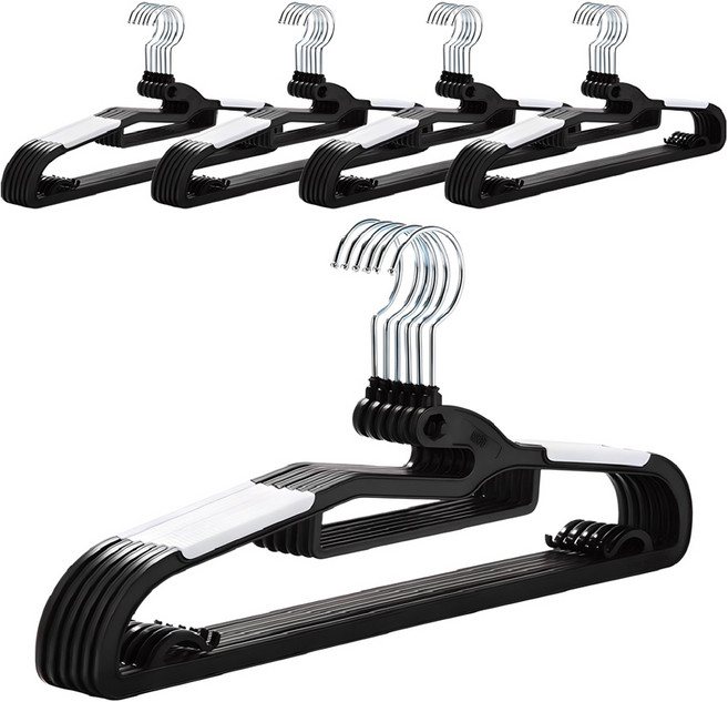 와이드 고리회전 논슬립 옷걸이, 화이트, 30개