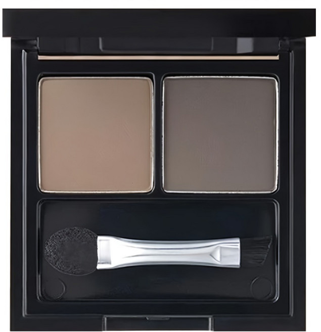 TONYMOLY Easy Touch 雙色眉粉 附眉刷, 2號 灰棕色, 1個