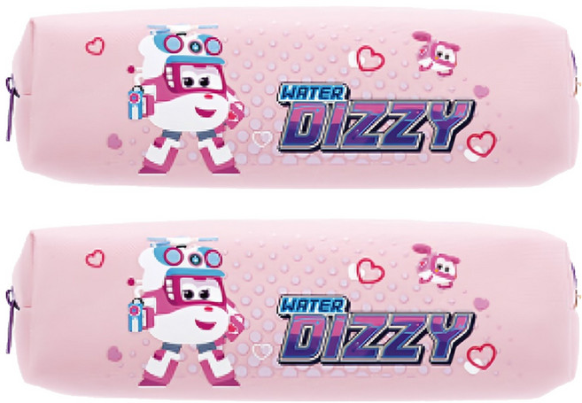 deLi 得力 Super Wings筆袋 EH921 21x6x6cm, 2個, 粉色 + 藍色 + 紫色