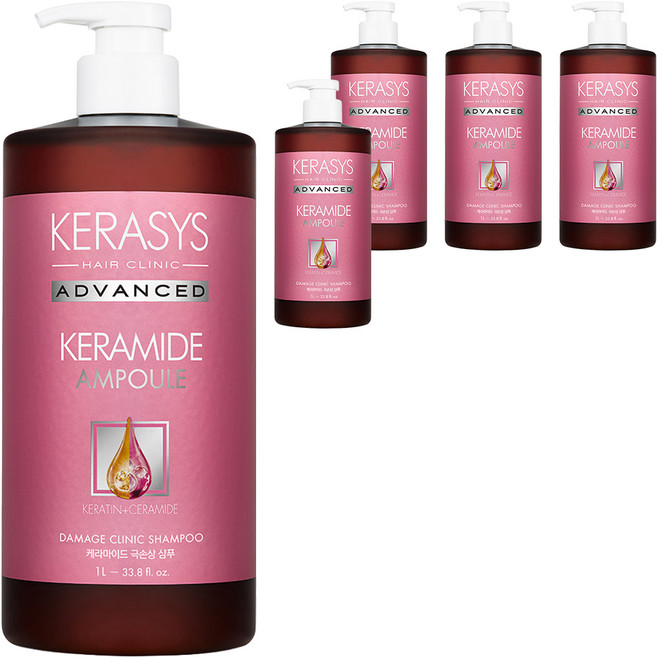케라시스 케라마이드 극손상 클리닉 샴푸, 1L, 5개
