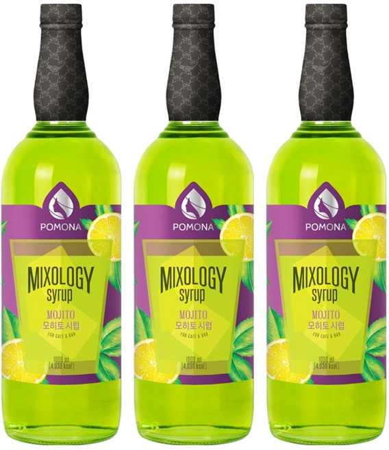 포모나 믹솔로지 모히토 시럽, 1L, 3개