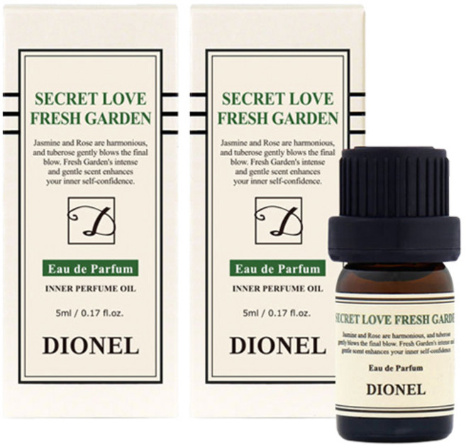 DIONEL 女性私密處香氛油 清新花園香, 2瓶, 5ml