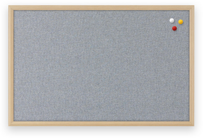 두문 패브릭 메모 자석 게시판 회색, MDF