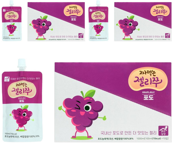 맑은농장 짜먹는 젤리쭈 포도, 100ml, 30개