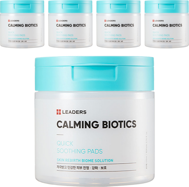 LEADERS 麗得姿 益生元鎮靜修護爽膚棉片 80片, 5罐