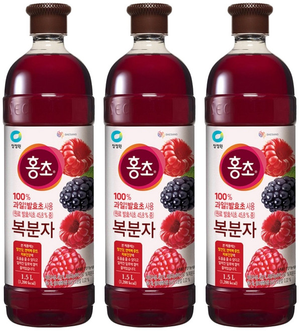 홍초 복분자, 1.5L, 3개