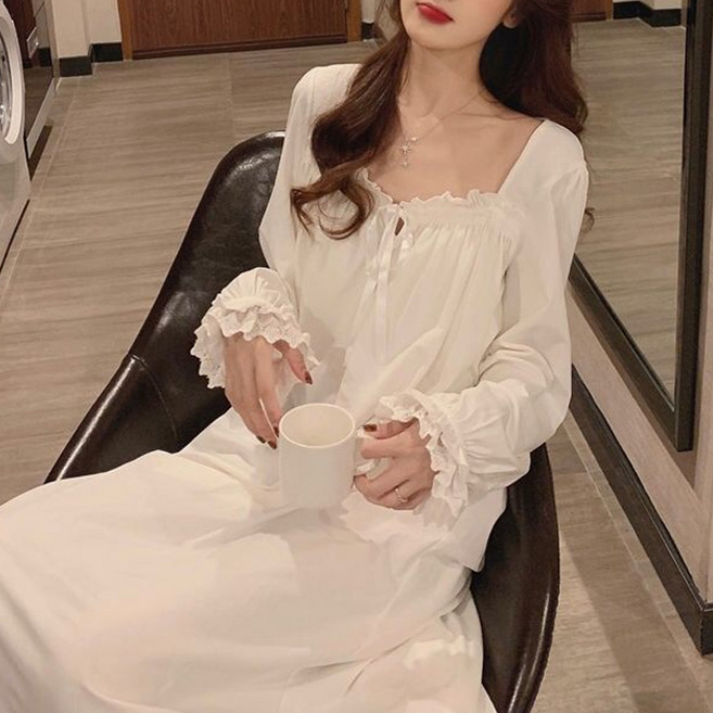 Gold Fang女款長袖蕾絲公主風格睡衣