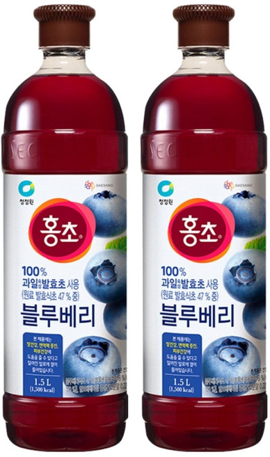 홍초 블루베리, 1.5L, 2개