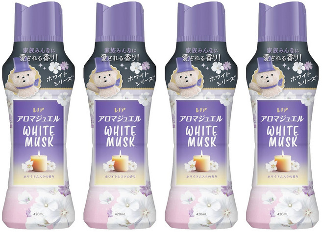 Lenor 蘭諾 日本原裝進口 衣物芳香豆 白麝香, 420ml, 4瓶