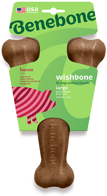 베네본 위시본 강아지 치석제거 츄잉 장난감, 베이컨, 1개