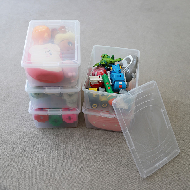 아이리스 국내 제조 다용도 심플 리빙박스 OCA, 투명, M(400 x 264 x 150 mm), 5개