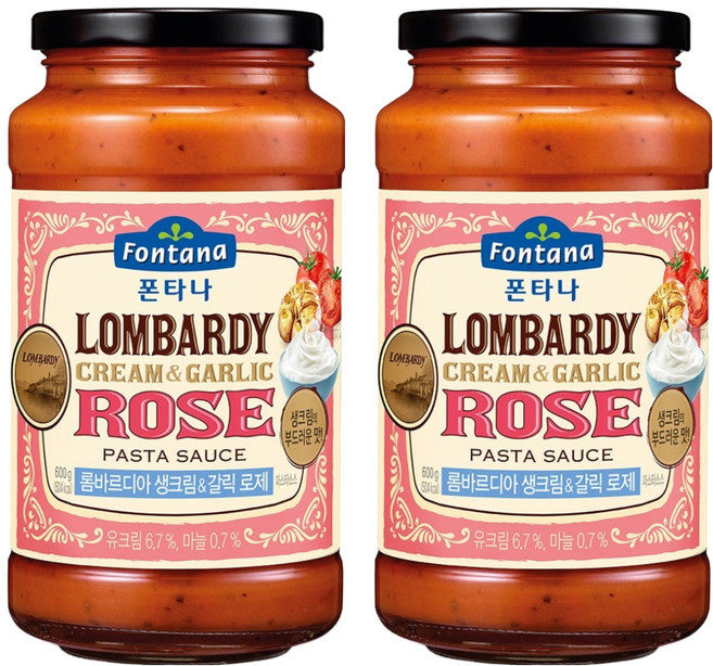 폰타나 롬바르디아 생크림 앤 갈릭 로제 파스타소스, 600g, 2개