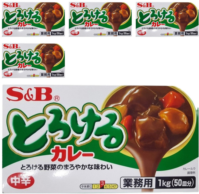 에스앤비 토로케루 카레 소스믹스 중간맛, 1kg, 5개