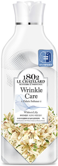 르샤트라1802 링클케어 초고농축 섬유유연제 화이트&릴리 본품, 1L, 1개