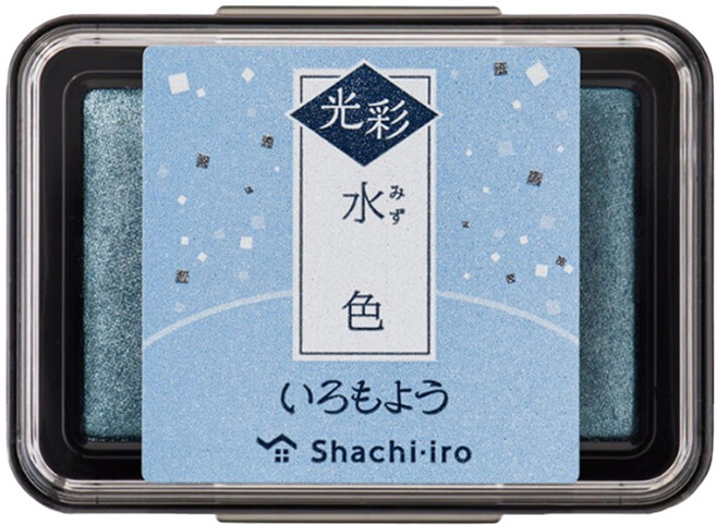 Shachihata 寫吉達 亮彩油性印台 HAC1G-PB, 水色, 1個