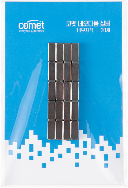 코멧 네오디뮴 네모자석, 실버, 20개