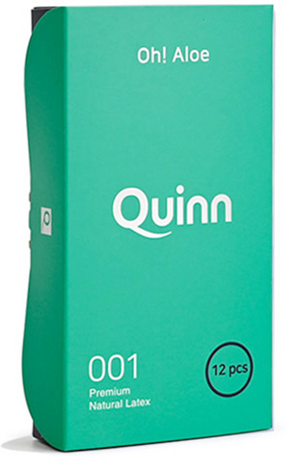 Quinn 001 오 알로에 울트라씬 무꼭지형 콘돔, 12개입, 1개