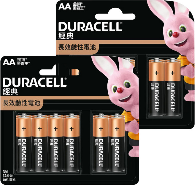 DURACELL 金頂 台灣公司貨 經典鹼性電池 AAA 4號, 12顆, 2組