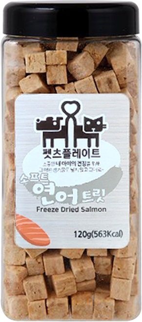 펫츠플레이트 반려동물 동결건조간식, 소프트연어, 120g, 1개