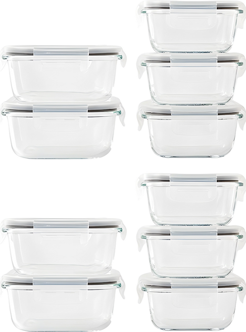 모던하우스 스팀홀 밀폐용기 세트, 2세트, 320ml (3P) + 520ml (2P)