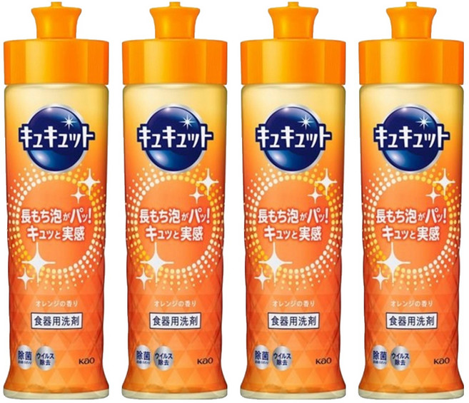 Kao 花王 Cucute 珂珂透 高效濃縮洗碗精 柑橘, 220ml, 4瓶
