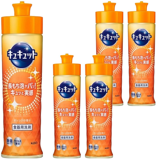 Kao 花王 Cucute 珂珂透 高效濃縮洗碗精 柑橘, 220ml, 5瓶
