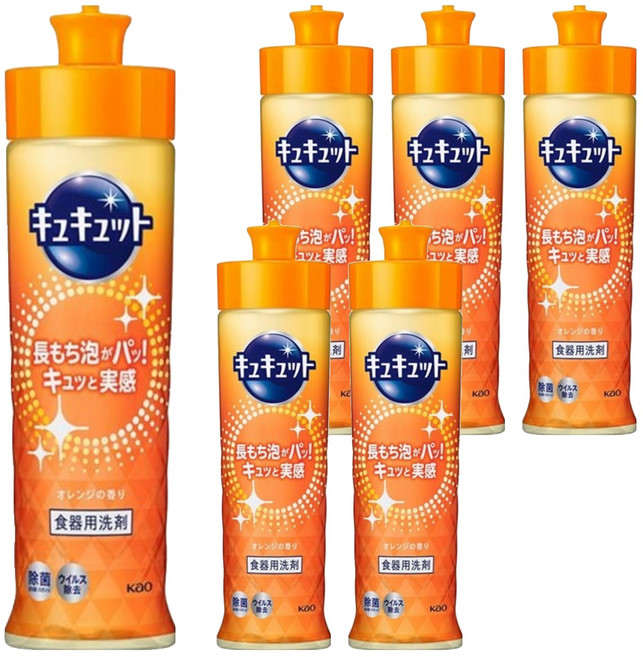 Kao 花王 Cucute 珂珂透 高效濃縮洗碗精 柑橘, 220ml, 6瓶
