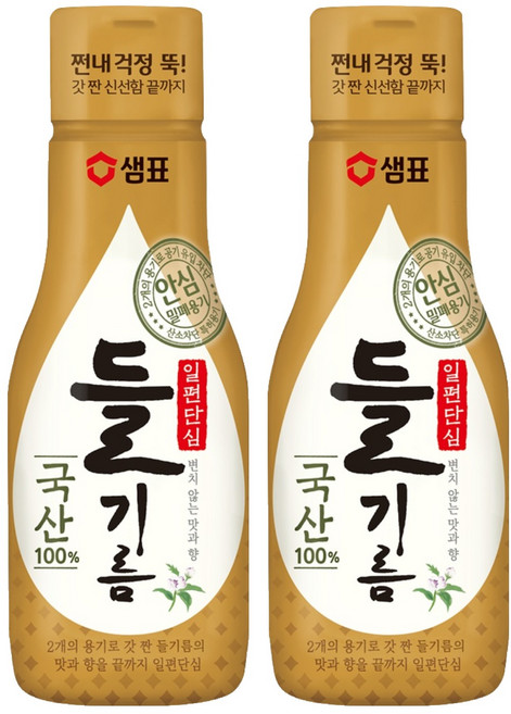 샘표 일편단심 국산 들기름, 200ml, 2개