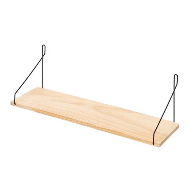 北歐風簡約層板壁掛架, 原木色, 1層