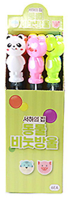 서하의집 동물 비누방울 6종 세트, 혼힙색상, 1세트