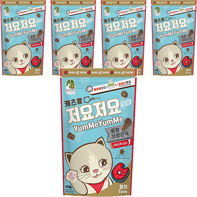 캐츠랑 고양이 저요저요 보양간식, 참치, 150g, 5개