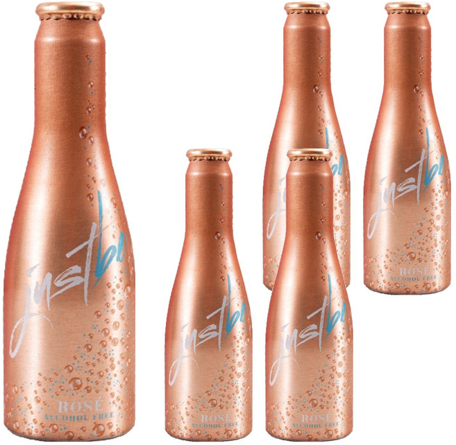 JustBe 無酒精氣泡粉紅酒, 200ml, 5個