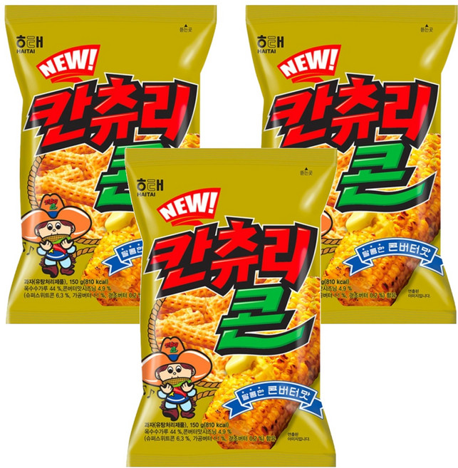 해태제과 NEW 칸츄리콘, 150g, 3개