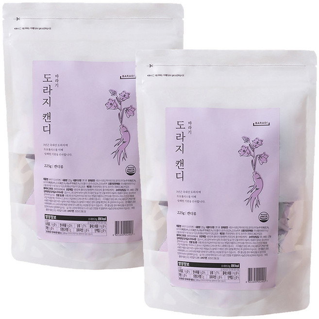 바라기 도라지 캔디 50p, 225g, 2개